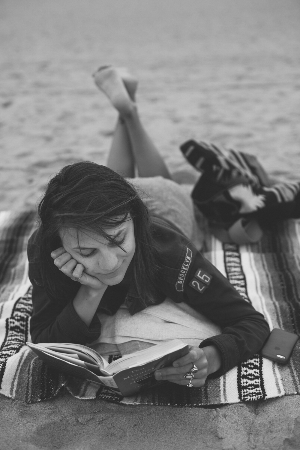 Toni Reading at Beach
